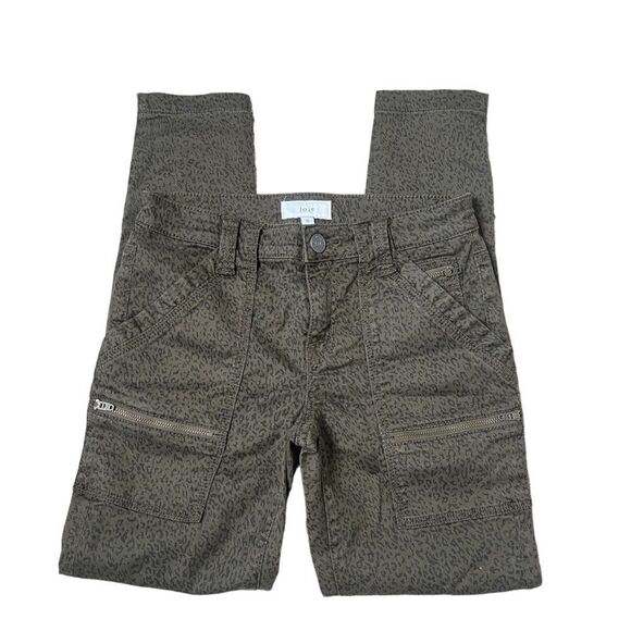 Joie Park Skinny Leopard Green Moto Cargo Ankle Fit Skinny Jeans Size 25 - Picture 4 of 16